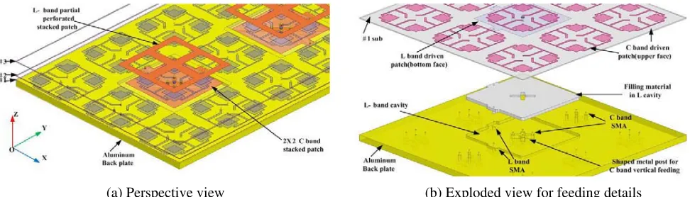 Figure 4. Conﬁguration of sandwiched DBDP sub array.