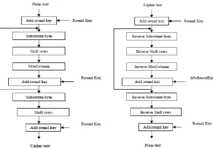Figure (1). AES Encryption.                                              Figure (2). AES Decryption