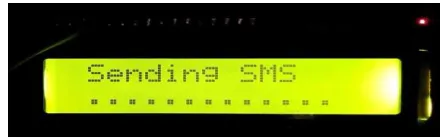 Figure 6. Indication of Atmospheric temperature and Soil moisture in 16x2 LCD display 