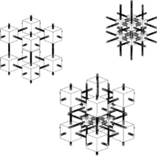Figure 8. Inside a ball. Two separate cubes of processors are merged and connected to form a ball in a4D fashion.