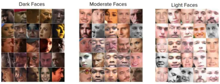 Fig. 1. Separating the dataset by face brightness illustrates the general trend in accuracy by skin tone and also tests the model’s performance in poorly-lit conditions.