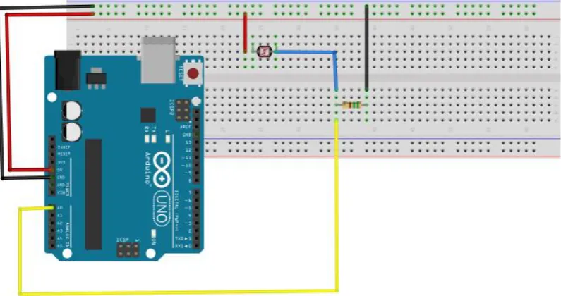 Figure (3) schematic circuit diagram of  LDR sensor