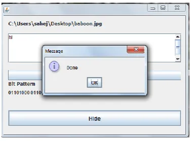 Figure 4. Data embedded in image 