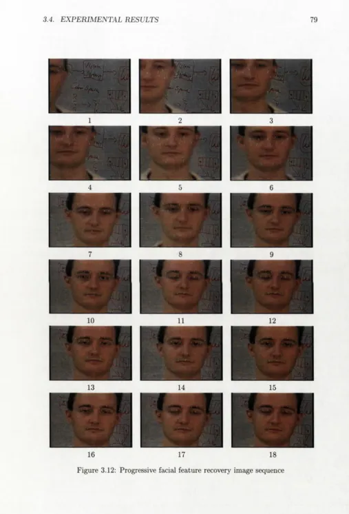 Figure 3.12: Progressive facial feature recovery image sequence