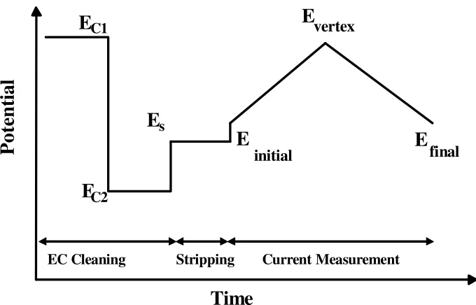 Figure 2. The diagram of the applied potential waveform 