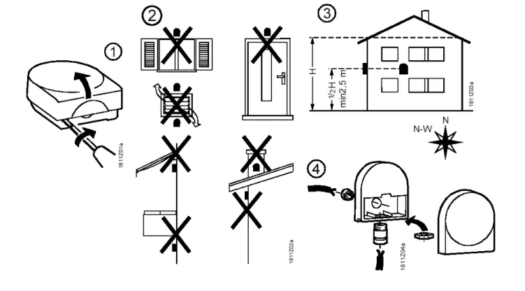 Figure 6  Dimensions of the QAC.34 external sensor  