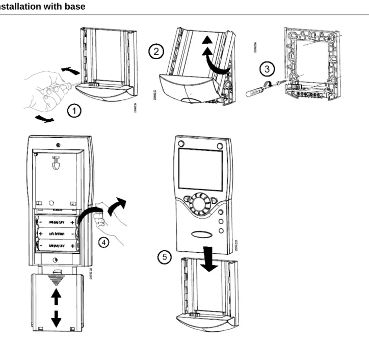 Figure 17  Installation of the QAA78 room unit. 