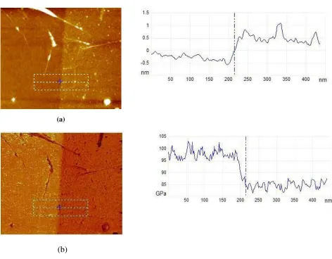 Fig 8. (a) Height Image of non-defective (left) and defective (Area 12) (right) areas of RT graphene and its cross section graph