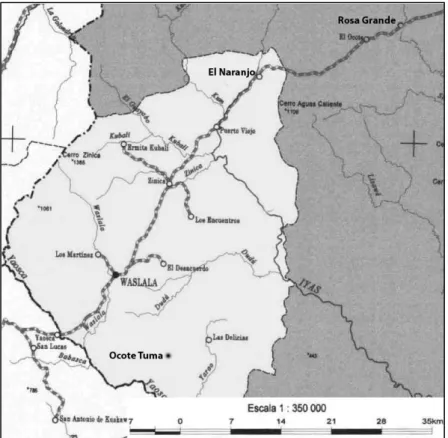 Figure 13: Map of the Municipio de Waslala  Source: adapted from INETER 2005 