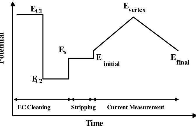 Figure 2. The diagram of the applied potential waveform 