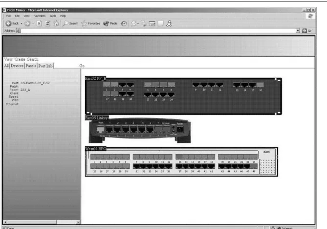 Figure 5: This image shows how you can display multiple things at once. Here we have a patch panel, LinkSys BEFSR81, and a 3Com 4300 switch.