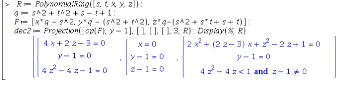 Figure 1.4: The command Difference computes the points in the image of r that do notbelong to surface S , which is empty.
