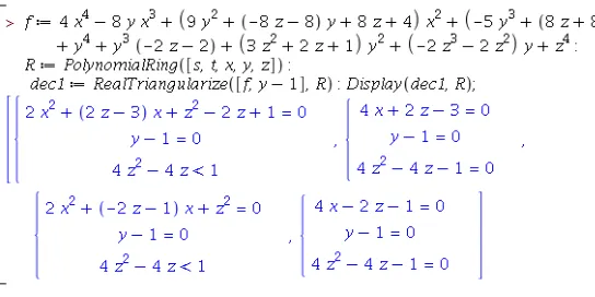 Figure 1.6: The intersection of Steiner surface S with plane y = 1.