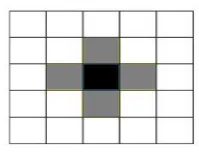 Fig. 2  Von Neumann neighborhood in the different grid types [2] 