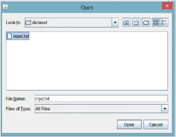 Figure 6: User selects input data to cluster 