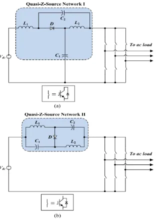 Fig. 4. Hybrid two-quasi-Z-source boost dc–dc converter.  The hybrid two-quasi-Z-source boost dc–dc converter is shown in Fig