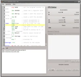 Figure 2.1: hc12ide Integrated Development Environment showing a student error in an incor-rect speciﬁcation of an instruction mnemonic.