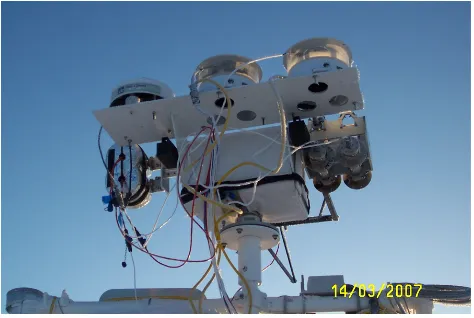 Fig. 6. Example solar tracker and its circuit box wrapped in thearctic-rated blanket.