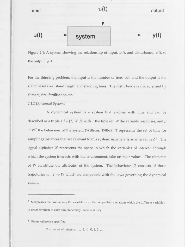 Figure 2.1: A system showing the relationship of input, u(t), and disturbance, v(t), to 
