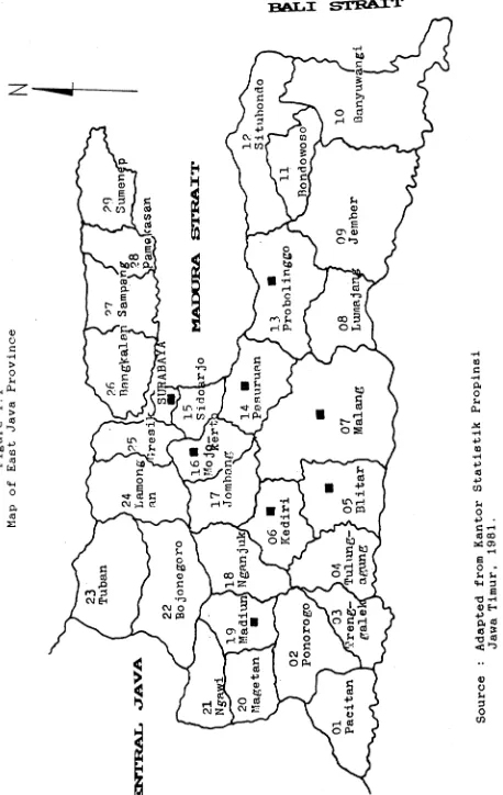 Figure 1.1Map of East Java Province