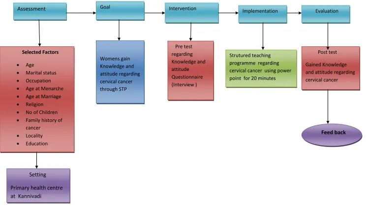 FIG. 1 CONCEPTUAL FRAME WORK BASED ON NURSING PROCESS MODEL 