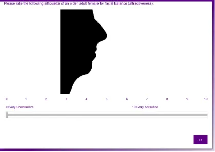 Figure 
  4. 
   
  Qualtrics 
  software 
  was 
  used 
  to 
  present 
  22 
  pairs 
  of 
  silhouettes 
  plus 
  6 
  ®duplicate 
  silhouettes 
  to 
  panels 
  of 
  oral 
  and 
  maxillofacial 
  surgeons, 
  orthodontists, 
  and 
  laypeople
