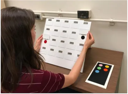 Figure 2.5. A participant selecting a non-matching pair of locations on the Spatial 