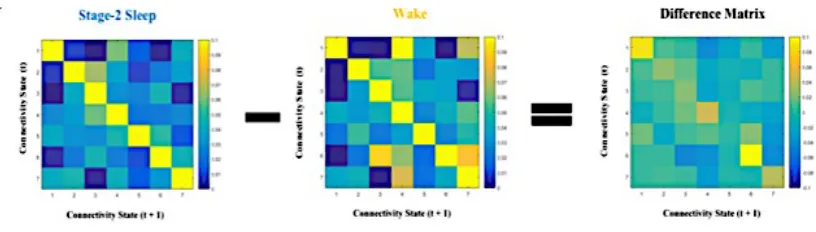 Figure 11. Transition probabilities for Stage-2 Sleep and Wake shown. Matrices represent 