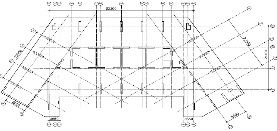 Fig. 2- 8: Plan view of the typical story of the building 