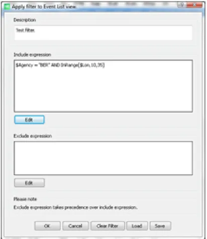 Figure 4.2: Filter dialog.