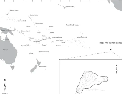 Figure 1. Study site. Rapa Nui (Easter Island), southeastern Pacific Ocean