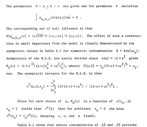 Table 6.1 shows that minute contamination of .1% and .5% perturbs 