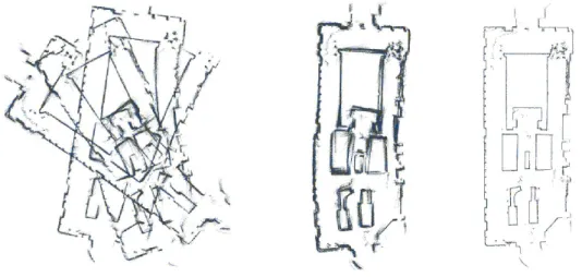 Figure 4: (a) Raw range data of a large hall in a museum. (b) Data aligned with EM using artificial but indistinguishable landmarks.