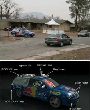 Fig. 2. Scans from vehicles are often split up into separate clusters by occlusion. Geometric vehicle model helps interpret the data properly