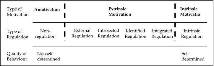 Figure 1. A continuum of self-determination ranging from completely non-self-determined to completely self-determine Source: Ryan and Deci (2002), p.16  