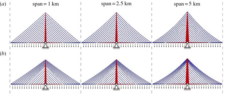 Figure 12. Bridge forms rationalized using geometry optimization. (a limiting material stressnodal discretization