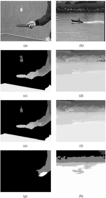 Fig. 7. Supervised segmentation results for the CIF sequence table tennis: