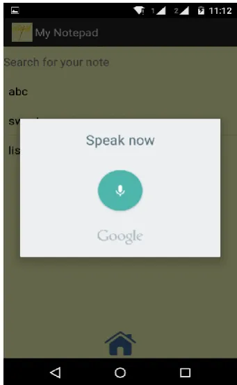 Fig 2 Voice Navigation in application 
