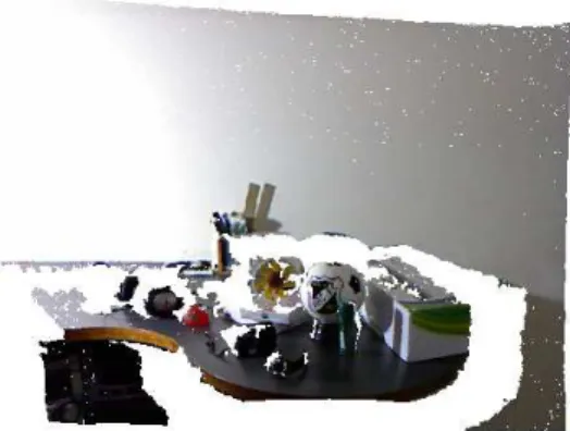 Figure 1: Example of an original point cloud and object detection in the foveated cloud