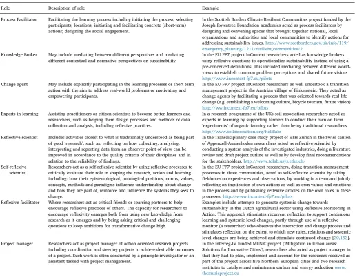 Table 8Examples of possible roles of researchers in second-order transformation research (based on [