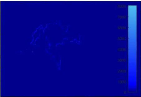 Figure 11.� The detection error area in SAR image (absolute value of complex image).