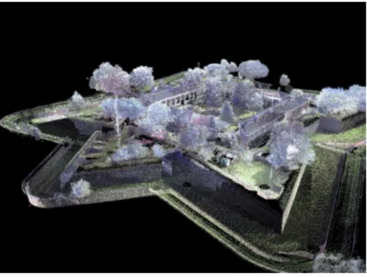 Fig. 8. A view of the final model of Fort Jay after all 34 scans from phases one and two were acquired.