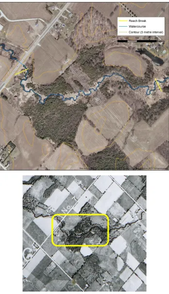 Figure 4.6 – Watercourse which exhibits relative stability from 1954-2013 (Reach BC2).
