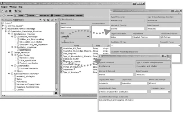 Fig. 4. Prote´ge´ user interface for knowledge acquisition.