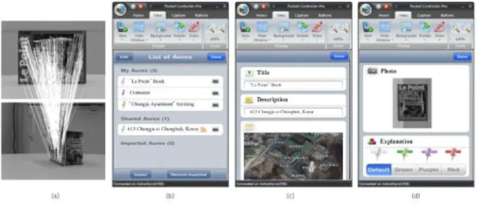 Figure 7. Mobile images in the recognition set: Experiment using the  mobile device of a Target Object, and Screen shots of Cadastral 