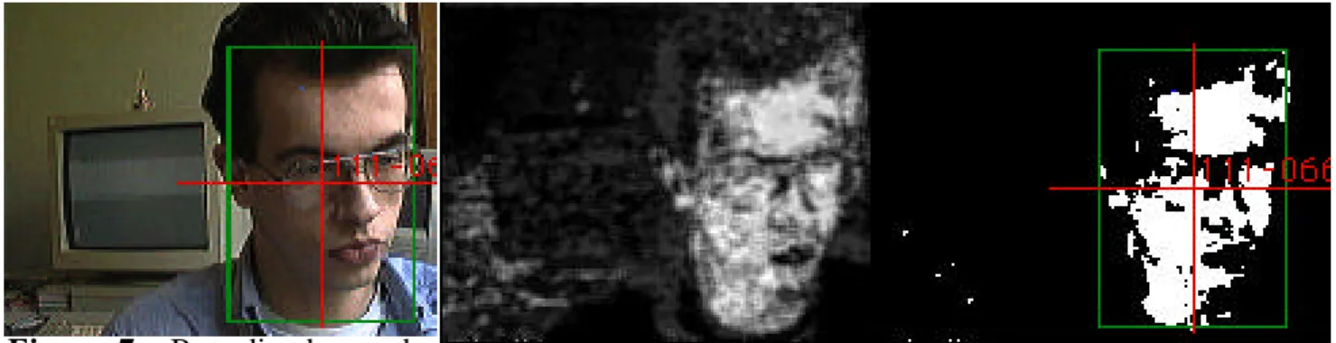 Figure 7a. Bounding box and center of gravity superimposed on an image of a person in front
