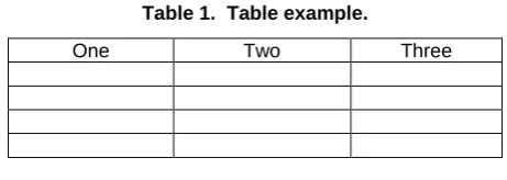 Table 1.  Table example. 