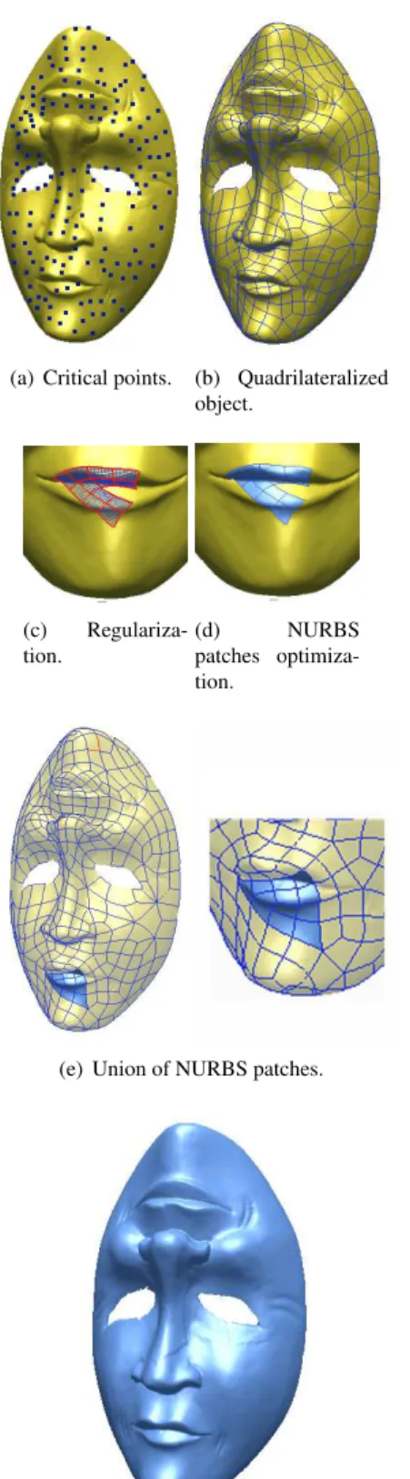 Figure 1. Reconstruction of a complex curve sur- sur-face using a network of NURBS patches.