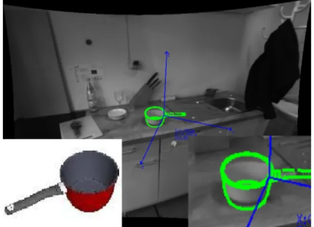 Fig. 1. A scene where a model from internet was found. The lower right corner zooms in on the match