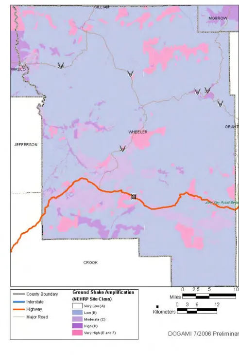 Figure 3.1. Ground Shake Amplification - Wheeler County